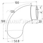Отвод оконечный капля, Ø50.8×1.5 мм, AISI 304, GRIT 600, зеркальный – inoxprime.by – 9