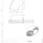 Отвод сварной ⌀76.1 мм, AISI 304, Grit 600 зеркальный – inoxprime.by – 7