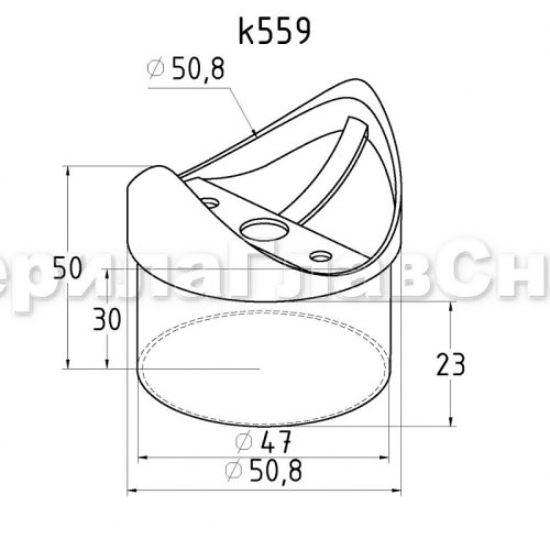 Наконечник седловина на стойку Ø50.8 под поручень Ø50.8 мм, AISI 304, GRIT 600, зеркальный – inoxprime.by – 5