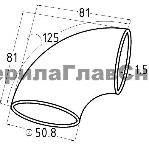 Отвод под сварку Ø38.1×1.5 мм, AISI 316, GRIT 600, зеркальный, (Последние 2 шт!) – inoxprime.by – 4