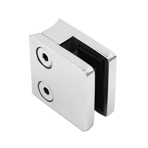 Стеклодержатель литой квадратный, под трубу 38 мм, под стекло 8.0 мм, AISI 304, GRIT 600, зеркальный – inoxprime.by – 5