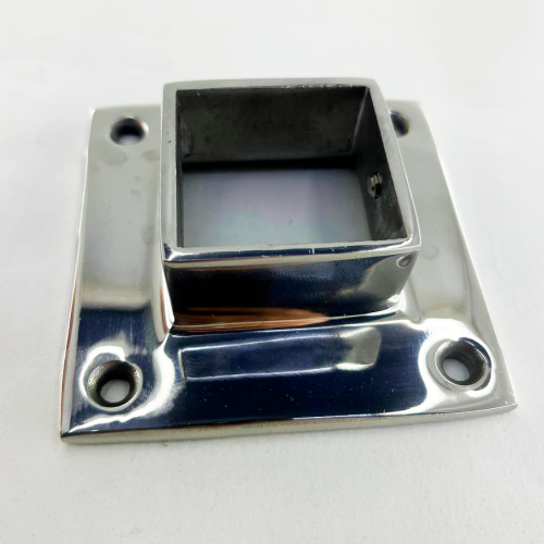 Фланец пристенный, литой, для трубы 40х40мм, AISI 304, ЗЕРКАЛО GRIT 800, зеркальный – inoxprime.by – 2